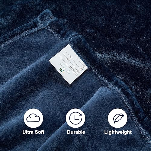 Miniatura 7 de Manta de forro polar suave y acogedora de 50 x 60 pulgadas, manta de franela de pelo liso Minky ligera y mullida para dormitorio, manta de