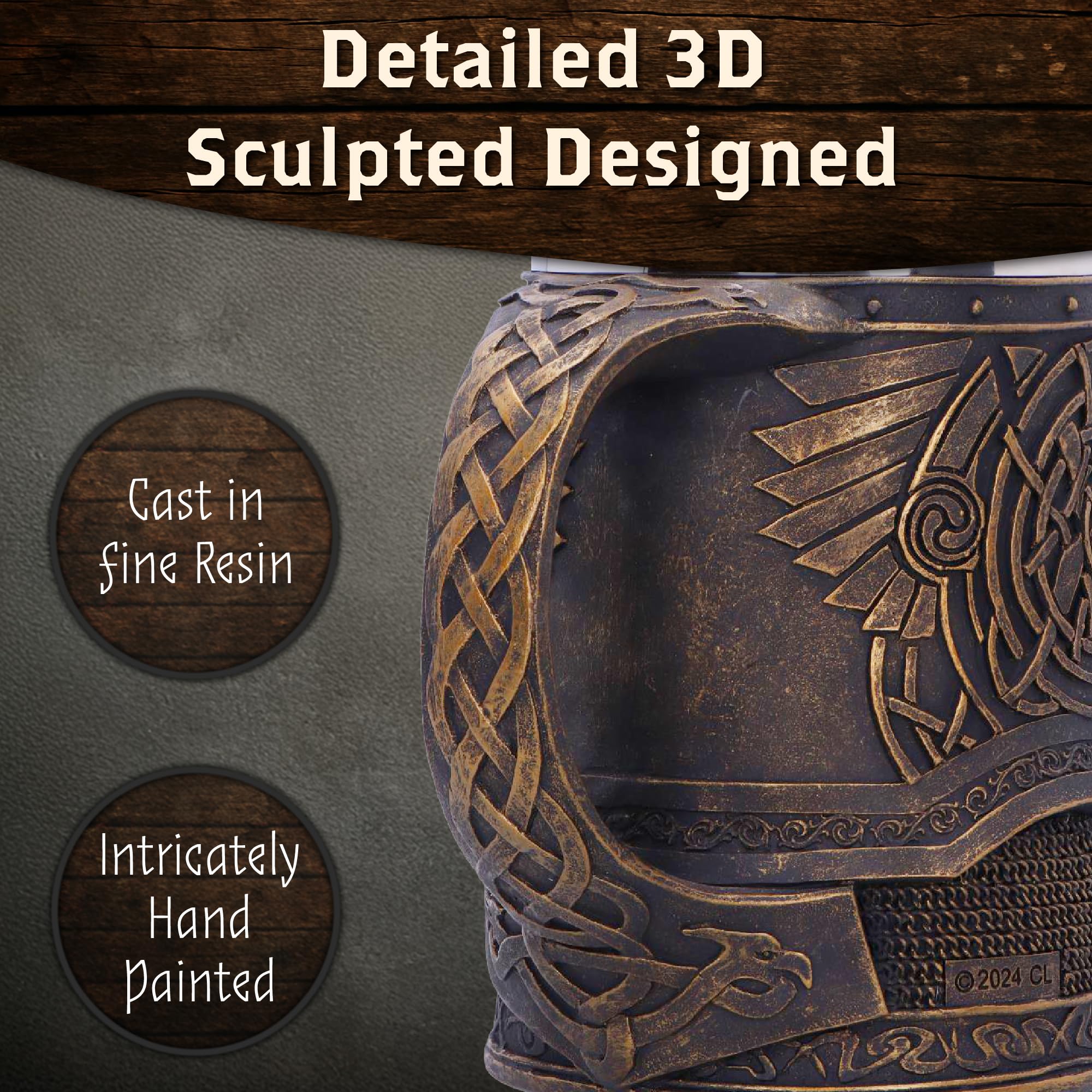 Nemesis Now Odin - Jarra estilo vikingo, diseño medieval, para hidromiel, cerveza, bebidas, entretenimiento en casa