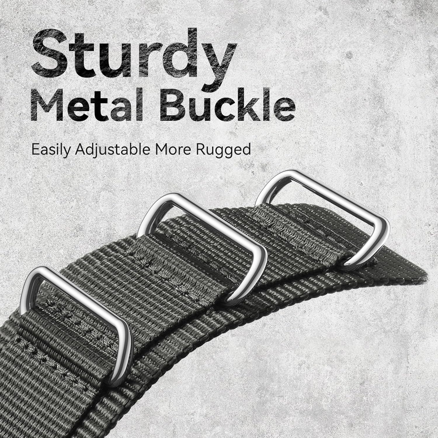 SUNFWR Rugged Nylon Band for Apple Watch Ultra 3&2&1 49mm 46mm 45mm 44mm 42mm Men,Velcro Tactical Military Strap for iWatch Series 11/10/9/8/7/6/5/4/3/2/1/SE - Image 4