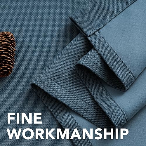 Miniatura 6 de H.VERSAILTEX Cortina Opaca de Lino de 84 Pulgadas de Largo para DormitorioSala de Estar con Aislamiento Térmico con Ojales Cortinas con Apariencia