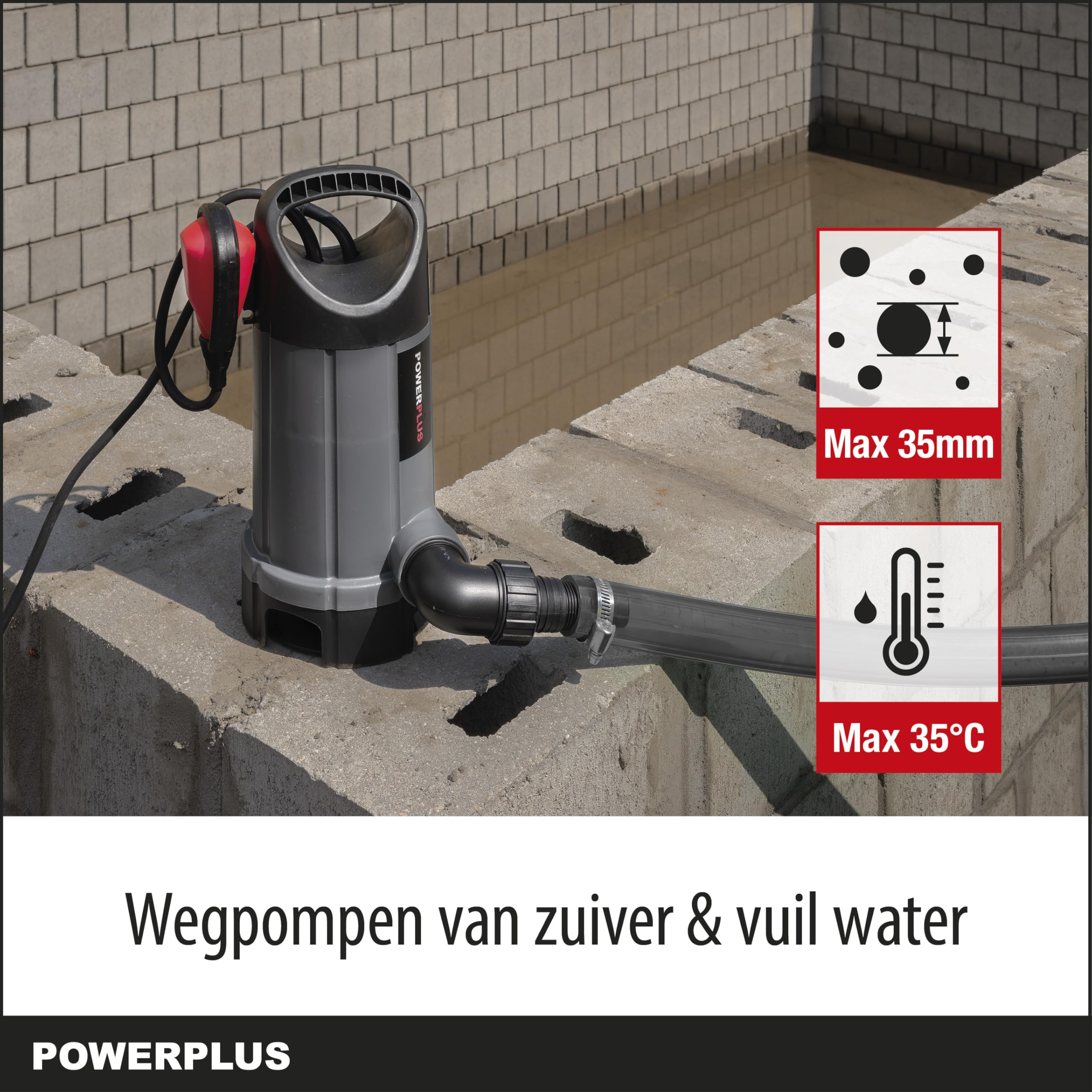 POWERPLUS POWEW67906 - Pompa sommergibile 750 W. acque sporche.