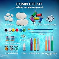 Klever Kits Tengeri Kagyló Festő Készlet Gyerekeknek – Világít a Sötétben, 12 Darabos Kreatív Művészeti Játék 5
