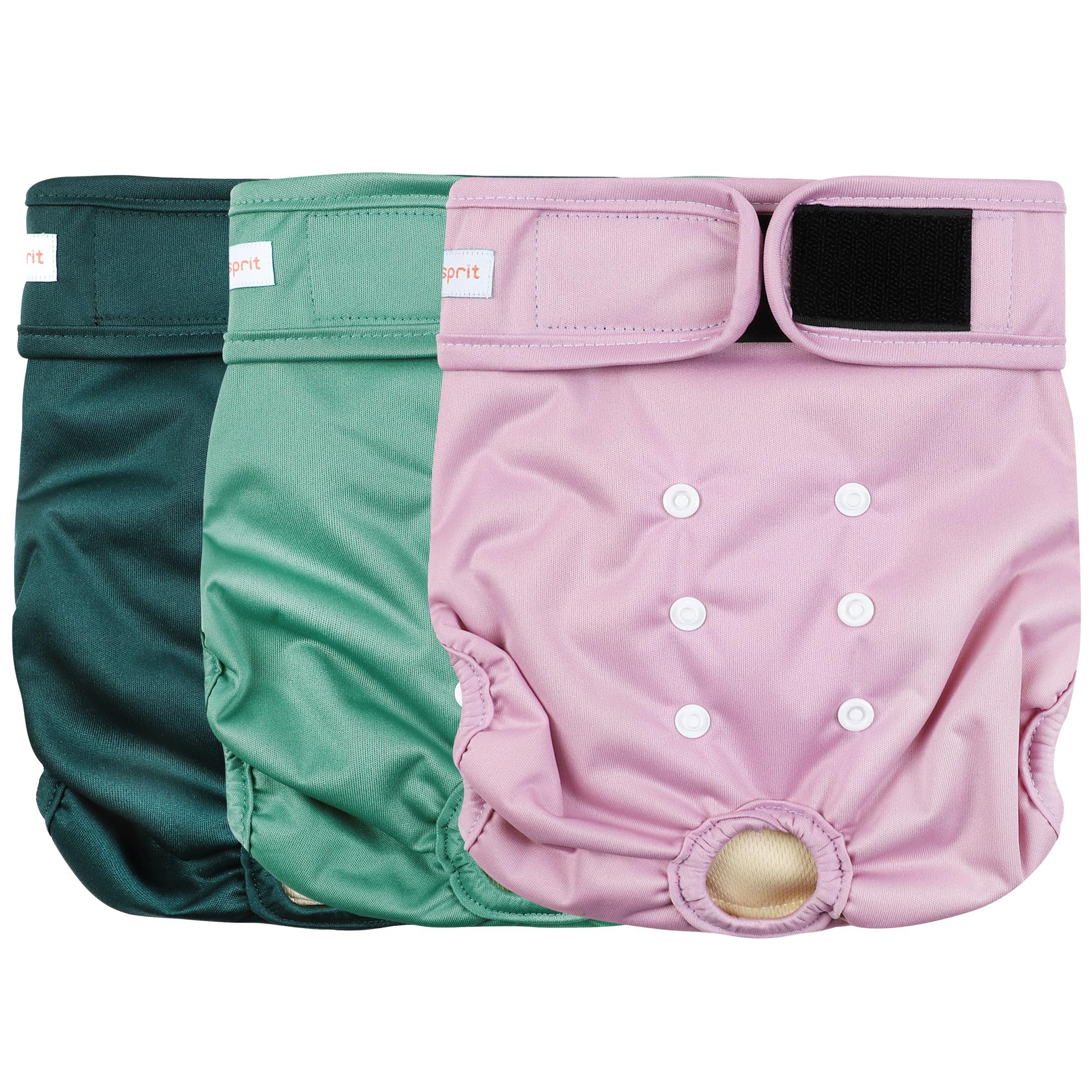 Langsprit Washable Female Dog Diapers (3 Pack) - No Leak Reusable Diapers for Doggy Female in Period - Highly Absorbent Dog Heat Panties with