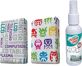 Flash Limp KIT0528 - Kit com 2 Esponjas Microfibra e 1 Limpa Telas Spray 120ml