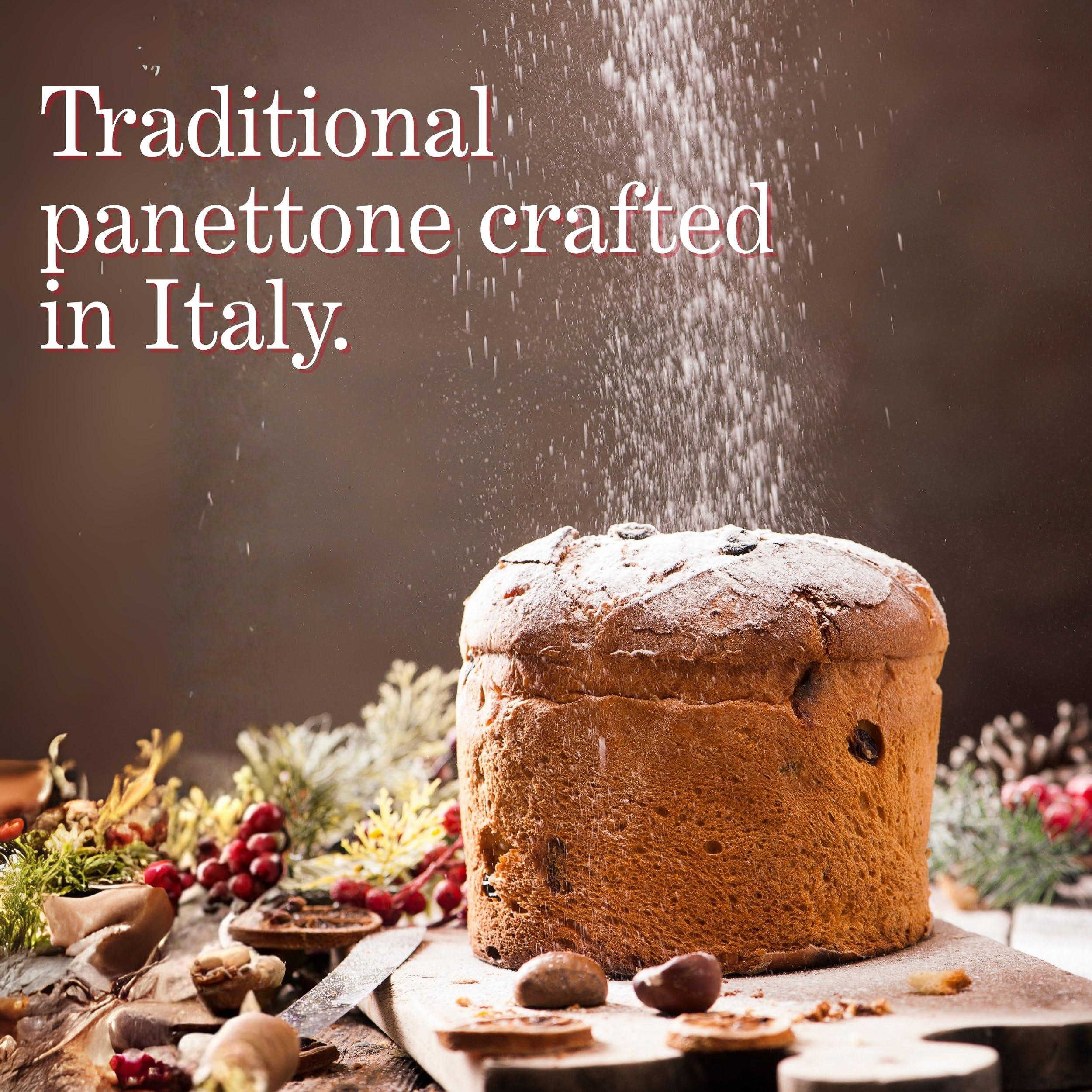Chiostro di Saronno Handwerklicher Klassischer Panettone 1000 g, Langsam Fermentierter Panettone mit Kandierten Früchten und Sultaninen, Traditioneller Panettone mit Orangenschalen und Zitronat