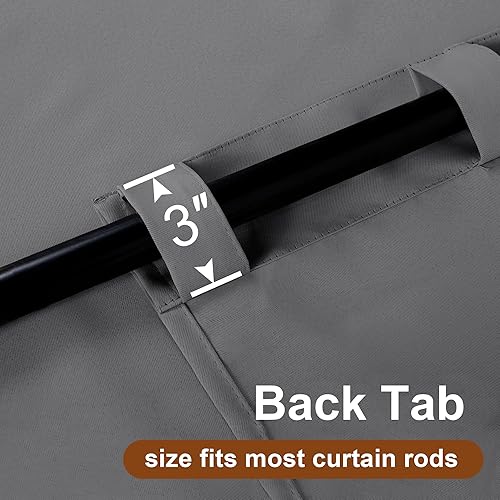 Miniatura 5 de DWCN Cortinas opacas grises de 84 pulgadas de largo para dormitorio, pestañas traseras, bolsillo para barra, atables, aislamiento térmico, bloqueo