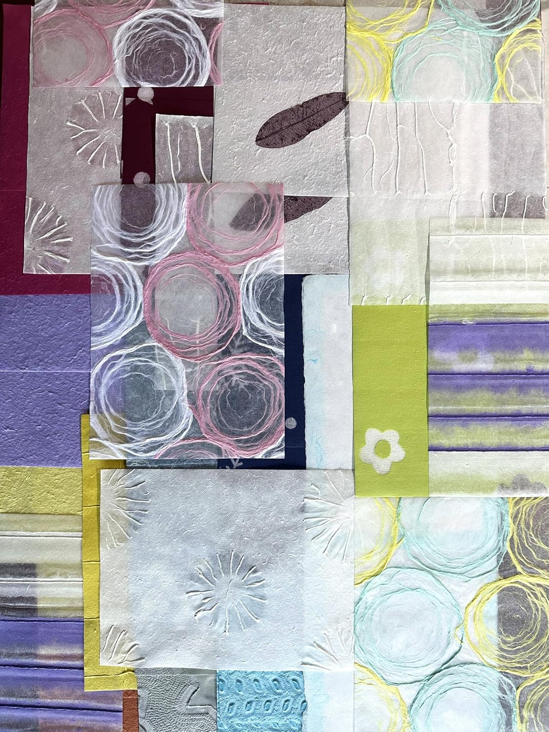 Kozo Studio - Assorted A4 Handmade Mulberry Paper Set ( 40sheets) | Premium Decorative Paper for Scrapbooking, Card Making, Collage, Mixed Media Crafts, and DIY Projects