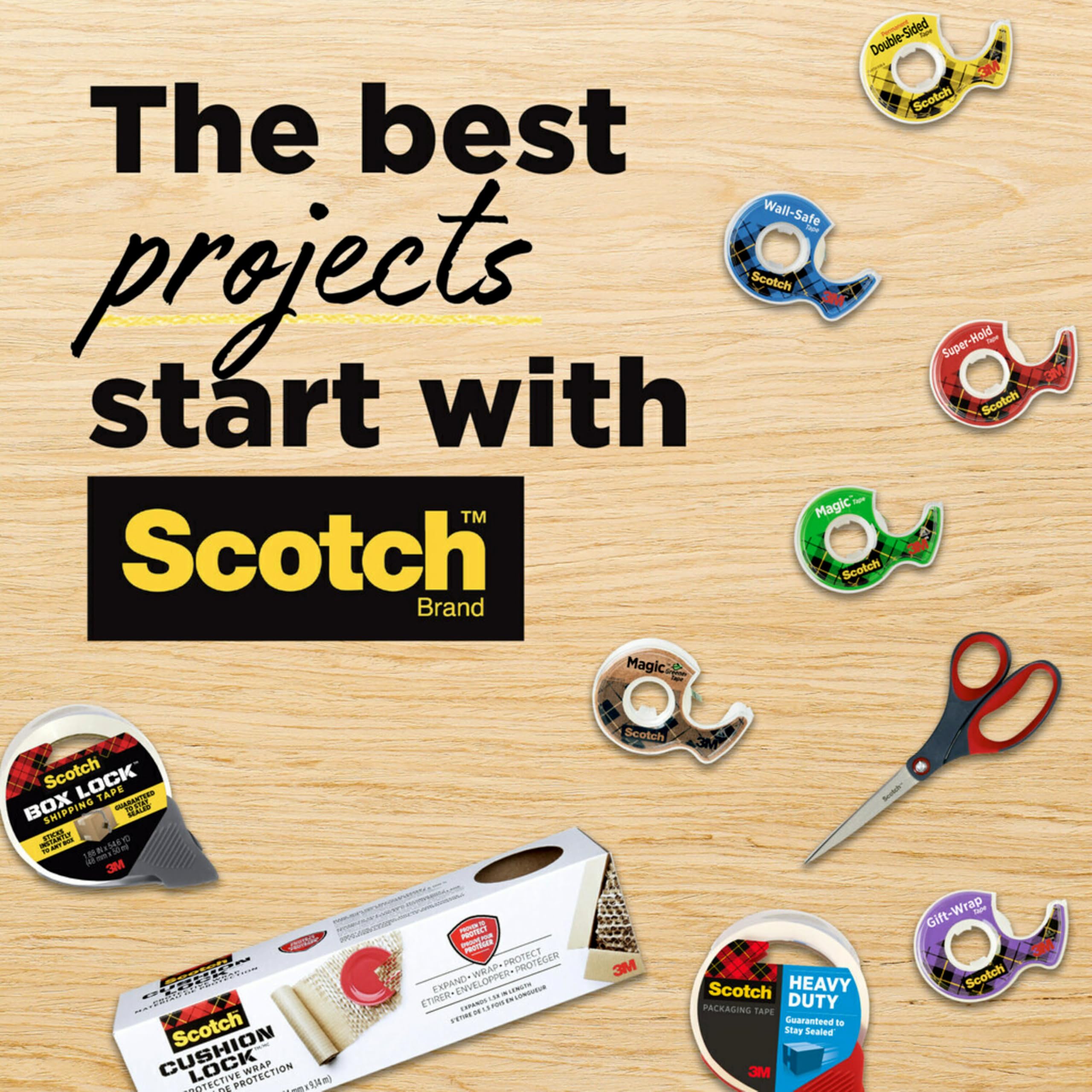 Scotch Magic Tape 12 Rollen extra lang Ideal für Geschenkverpackungen, viele Anwendungen, unsichtbar, für Reparaturen, 1,9 x 3,2 cm, Box (810K-12-CP)