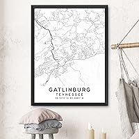 Vista 3 de Mapa de Gatlinburg, Tennessee, Light 2 (16x20)