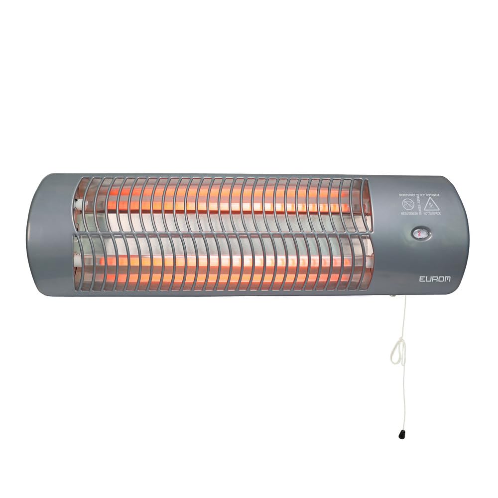 Eurom Riscaldatore elettrico da bagno | 1200 W | flessibile per interni e patio | Livelli di calore regolabili | Resistente agli spruzzi | Calore rapido e piacevole | Risparmio energetico
