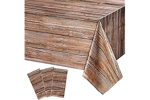Tatuo Premium Plastic Wood Tablecloths: Rustic Charm for Your Farmhouse Haven