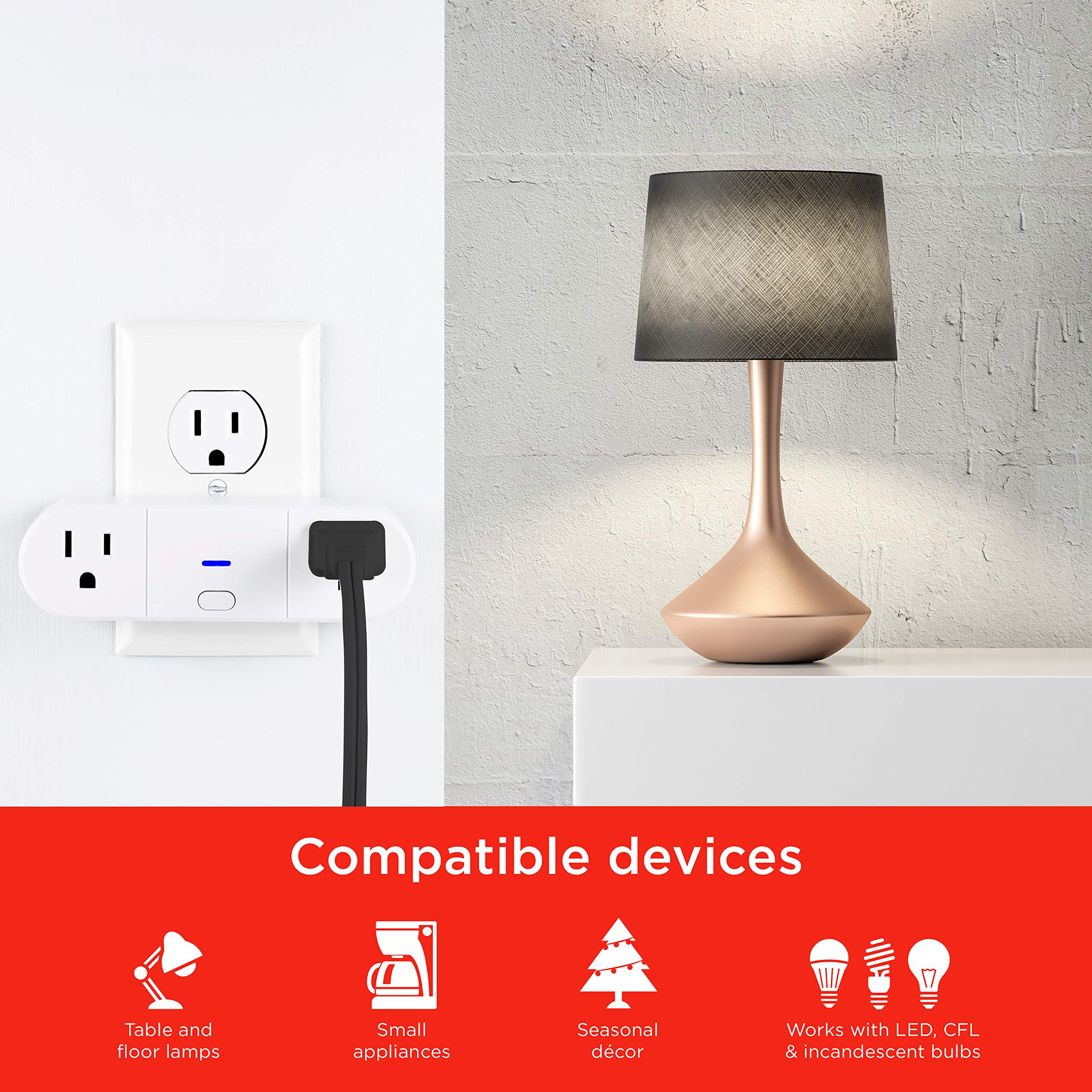 UltraPro Prise intelligente, double prise WiFi compatible