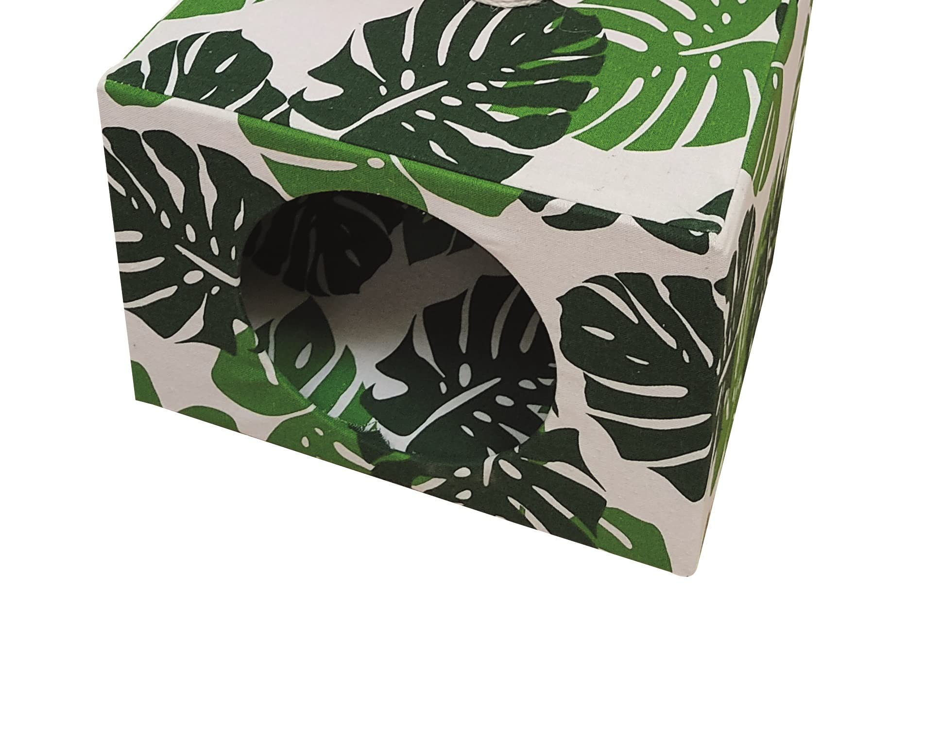 Croci Green Leaves - Tiragraffi Alto a Colonna 55 cm con Cuccia, per Gatti Adulti Grandi e Piccoli, Tiragraffi graffiatoio ad Albero, Giochi per Gli Animali, Gioco calmante per Gatti