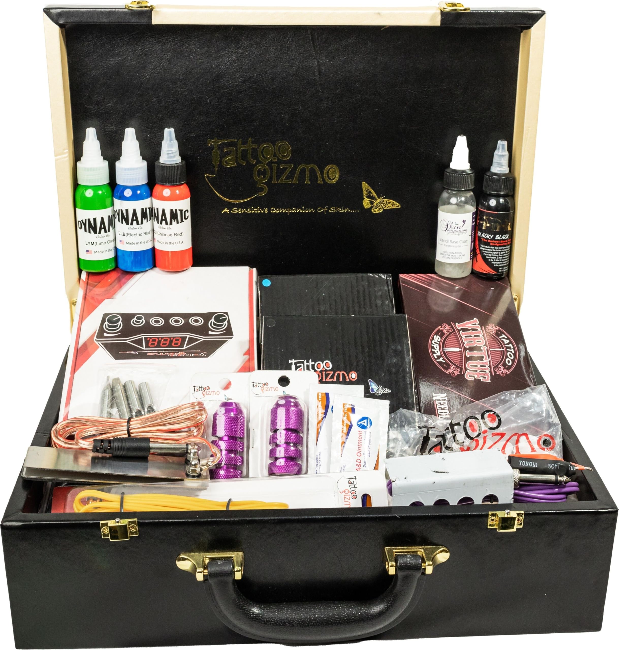 Tattoo Gizmo Tattoo Machine Kit - Rotary And Coil Machines For Beginners with Power Supply, Needles Complete Tattoo Kit Full Tattoo Machine Kit ECNRTMK-01-image-30