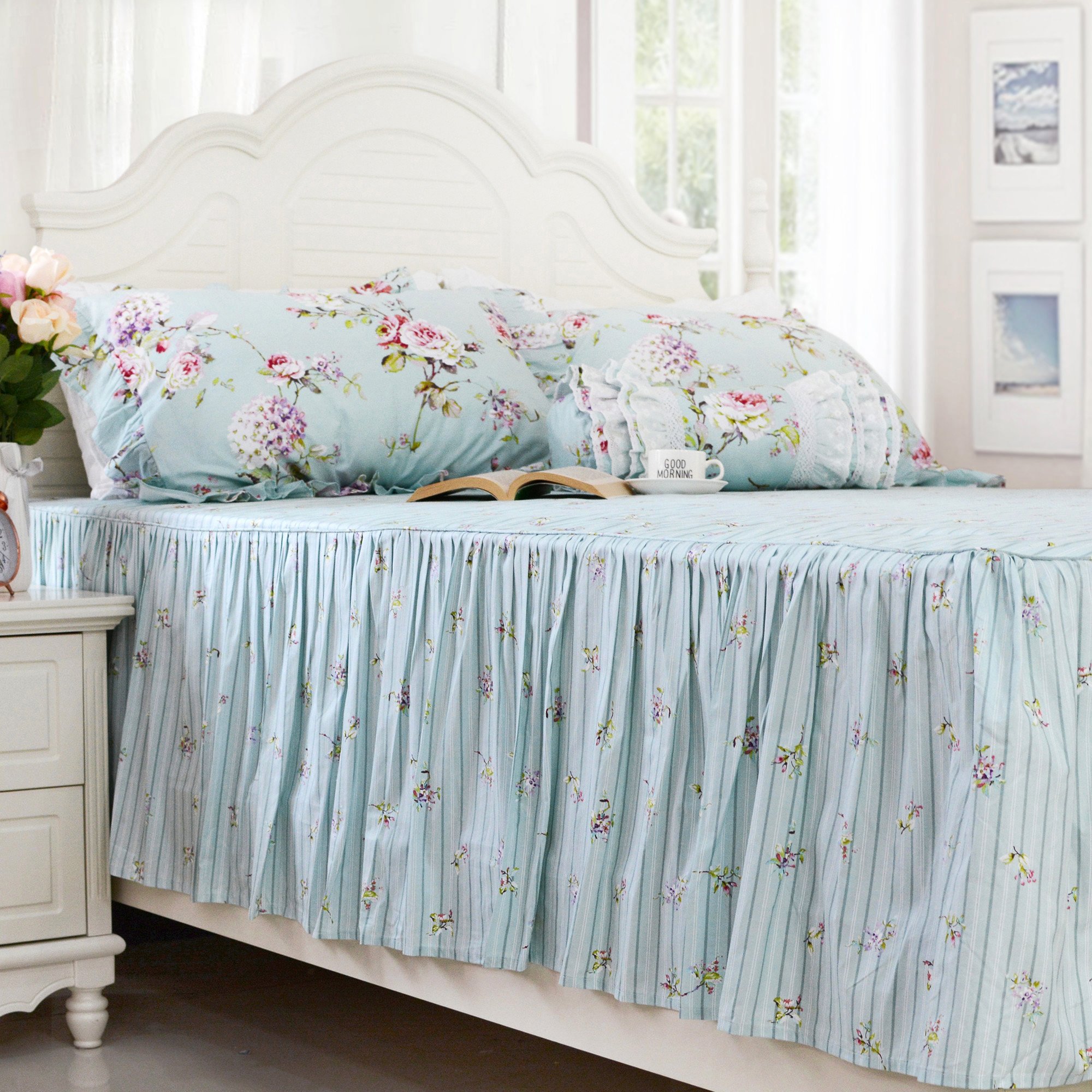 Amazon｜FADFAY シャビー花柄寝具セット キングプレミアムコットン100