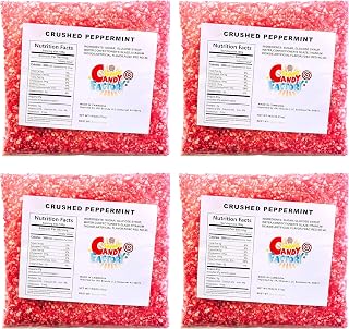 Sarah's Candy Factory 2.2 Lbs 4 Pack total (8.8 Lbs) Candy Cane Crushed Peppermint Candy Pieces Bits in Bag, Kosher and Vegan