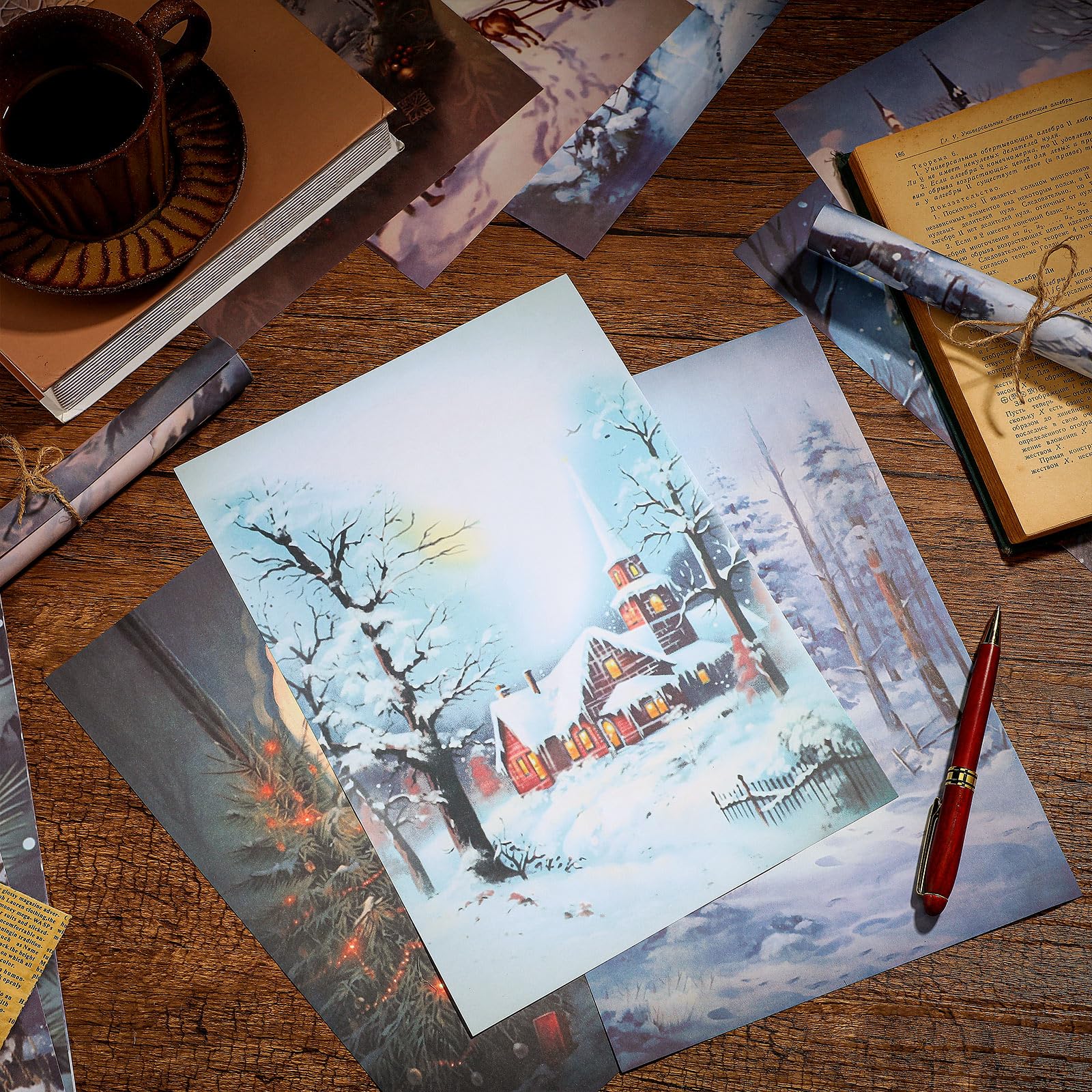 Perkoop Decoupage-Papier im Vintage-Stil, 21 x 29 cm, 12 Stile, 48 Blatt