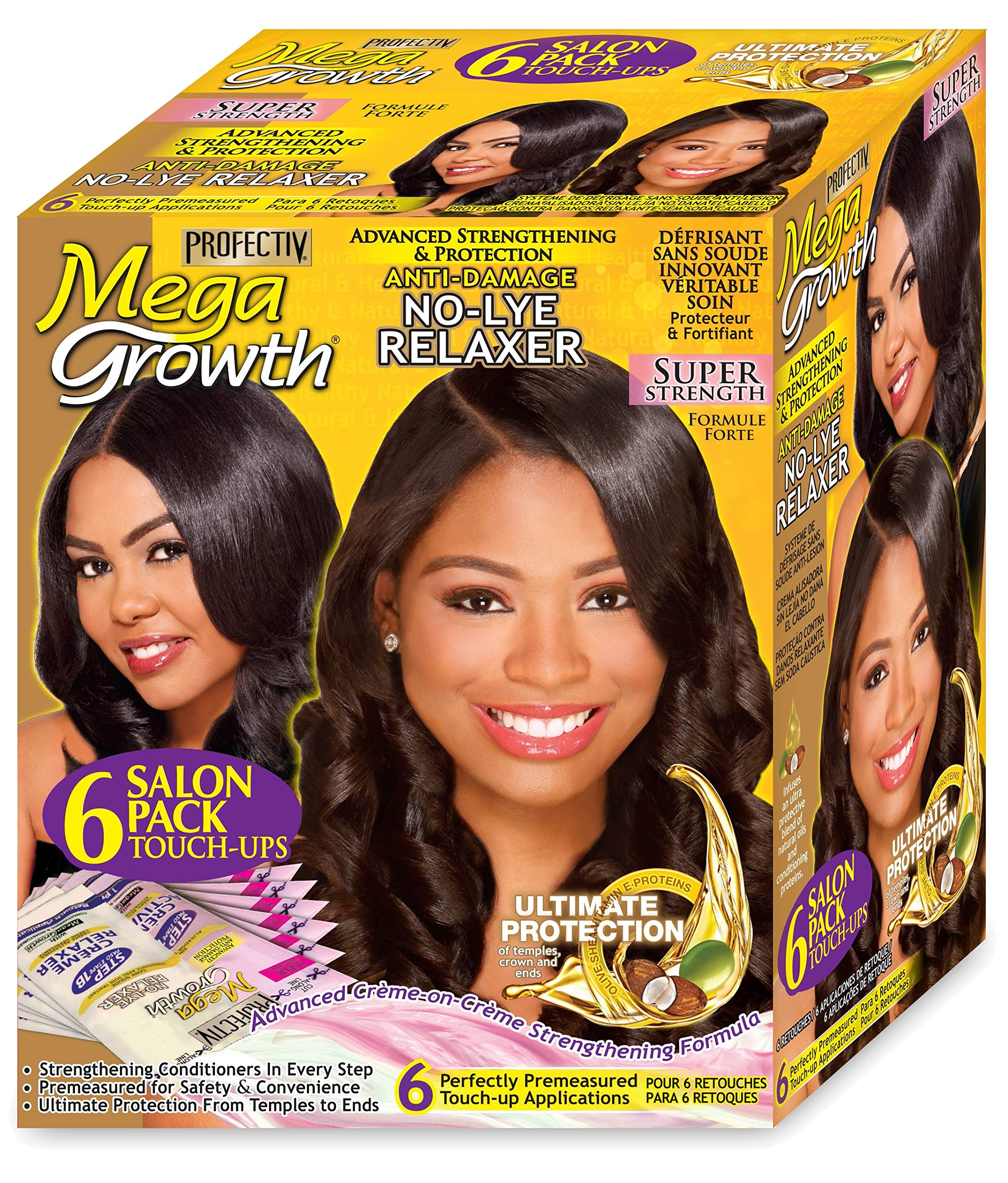 3packs - NEW IMPROVED- MEGA GROWTH NO-LYE RELAXER- Anti damage- SUPER STRENGTH- Advanced Strengthening and Protection by Profectiv