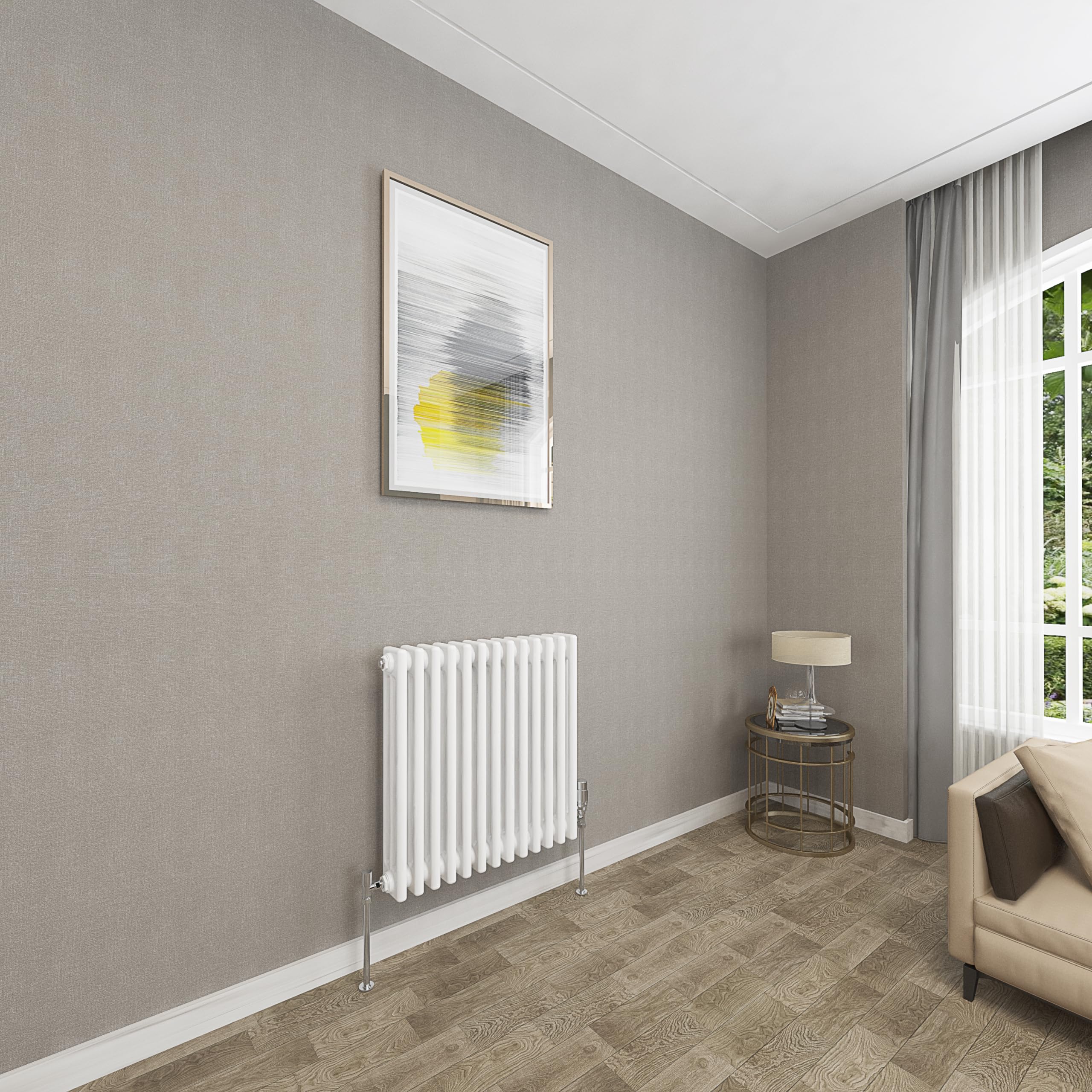 Sky bathroom 600x605mm 3 Column Radiator Horizontal White Cast Iron radiato Traditional Central Heating Radiator
