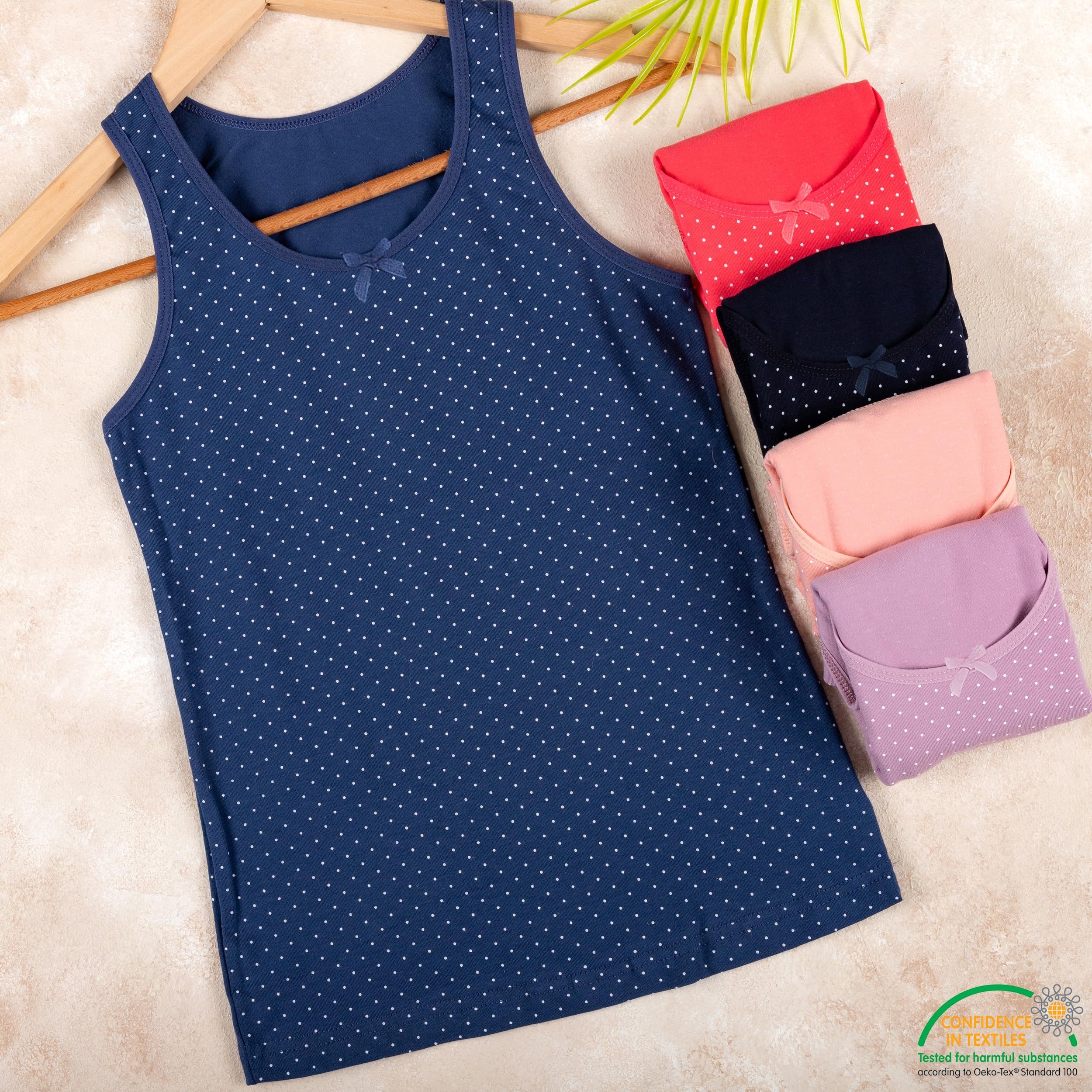 LOREZA ® 5 Camisetas de Tirantes Interiores para Niña Ropa Interior 2-15 años