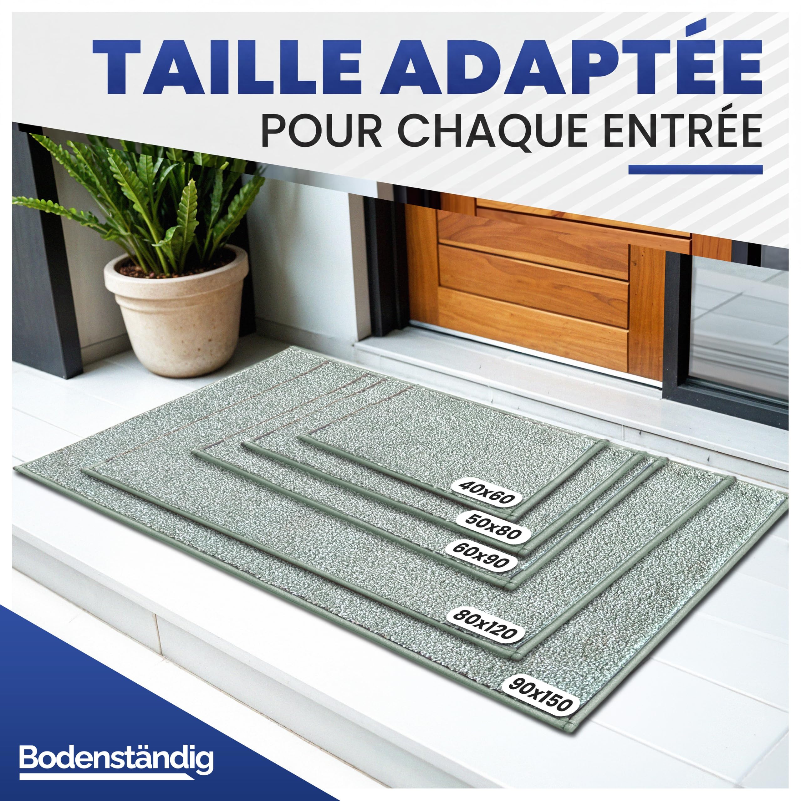 Mibao Paillasson intérieur entrée - Absorbant et Doux - Tapis d'entrée