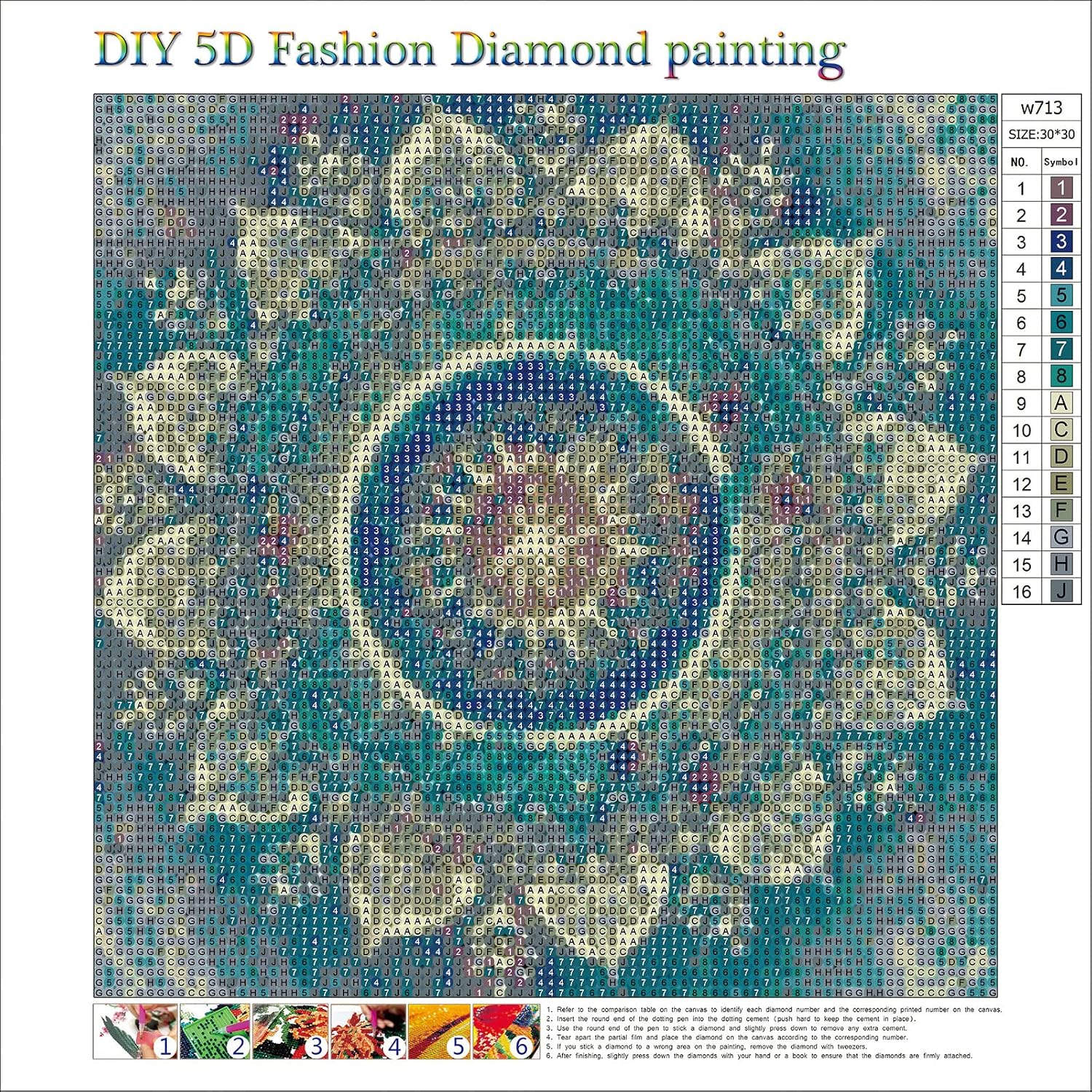 MXJSUA DIY 5D Diamond Painting Indian Pattern by Number Kits for Adults, Indian Pattern Diamond Painting Kits Round Full Drill Diamond Art Kits Picture Arts Craft for Home Wall Art Decor 12x12 inch