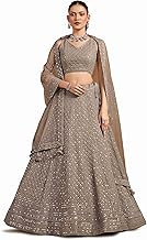 Zeel Clothing Women's Sequins Thread Embroidered Georgette Lehenga Choli With Dupatta (5124-Women-Lehenga-Choli-New; Free size)