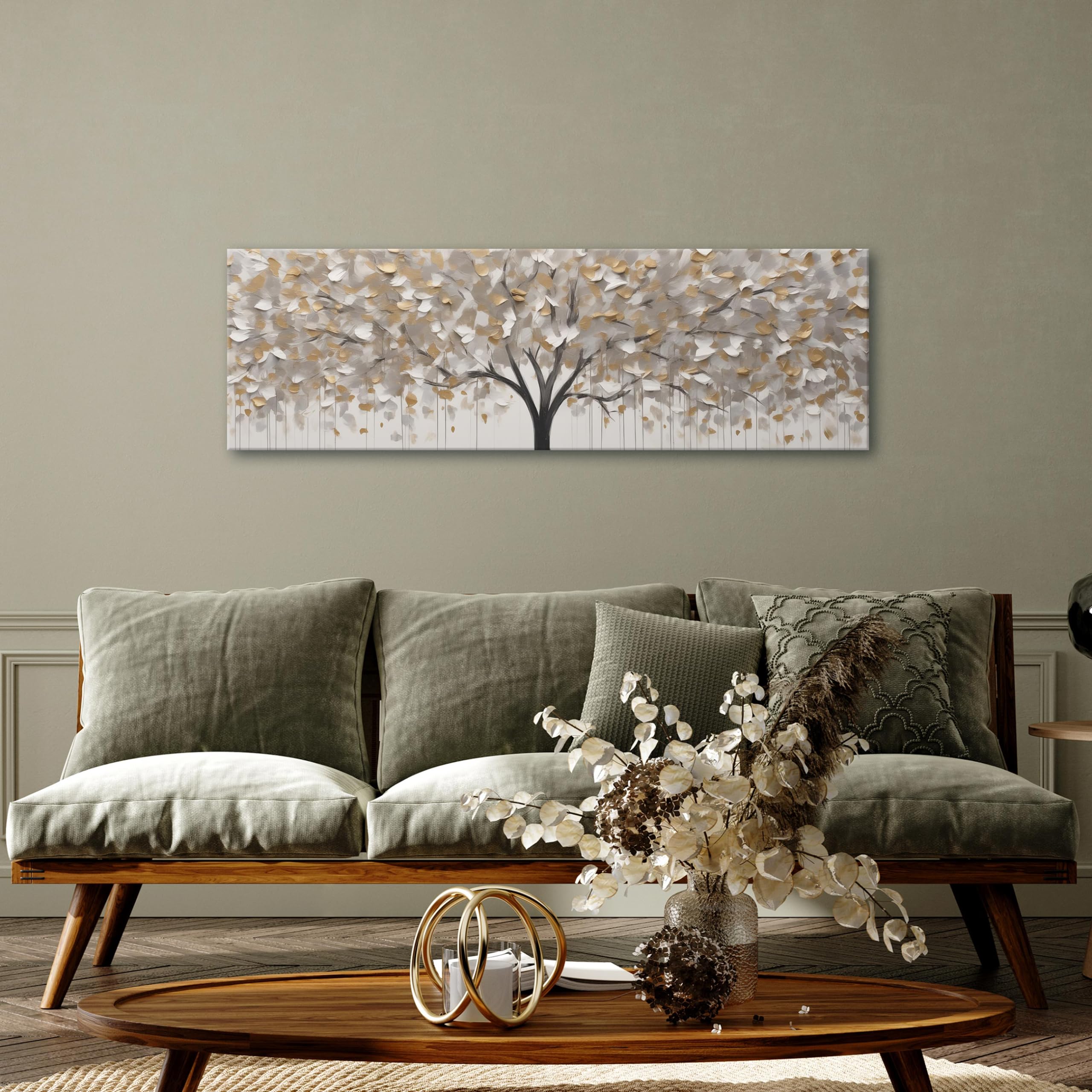WallArena Lienzos de 145x45 cm | Árbol abstracto, impresión sobre lienzo, imagen sobre lienzo, tamaño: 145x45 cm (ancho x alto) - una sola pieza sobre lienzo.