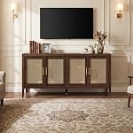 SICOTAS 59'' TV Se tenir debout pour 55 65 1 cm TV, Moderne TV Console pour salon 4 Armoires de rangement, Tall Television Stands Wood Media Console TV Cabinet pour chambre, Walnut