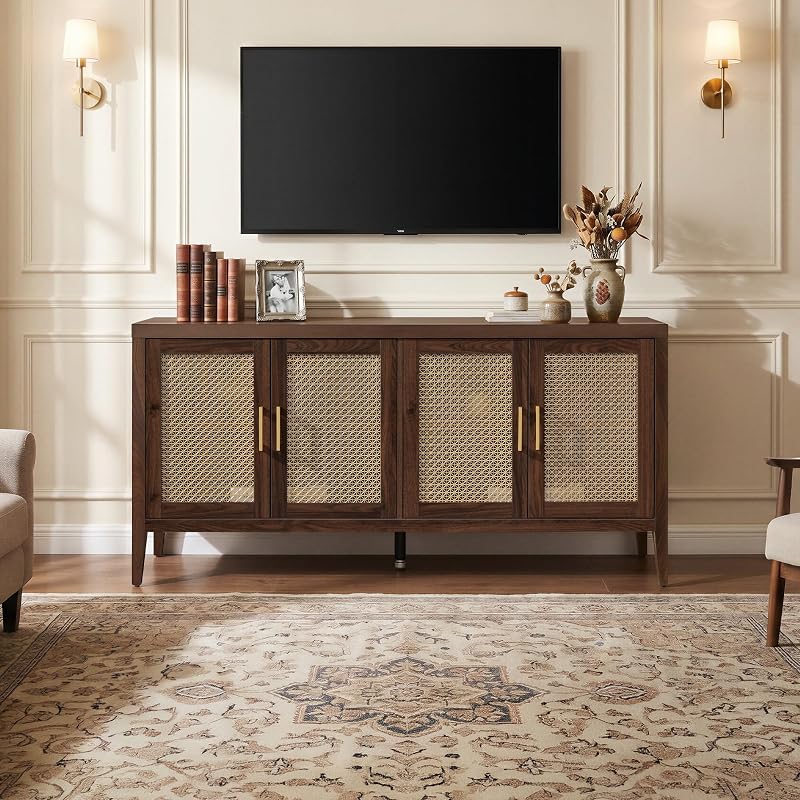 SICOTAS 59'' TV Stand for 55 65 Inch TV, Modern TV Console for Living Room image 3