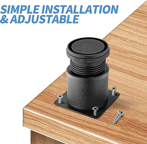 Miniatura 6 de Patas de metal para muebles de 2.5 pulgadas, patas ajustables de acero inoxidable, patas de metal negro, patas redondas para gabinete de mesa