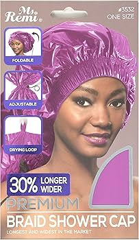Amazon.com : Ms Remi Premium Braid Shower Cap Pink 25 inch long