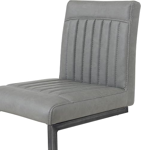 Miniatura 9 de New Pacific Direct Ronan - Barra de piel sintética, juego de 2 taburetes de bar y mostrador, gris grafito antiguo