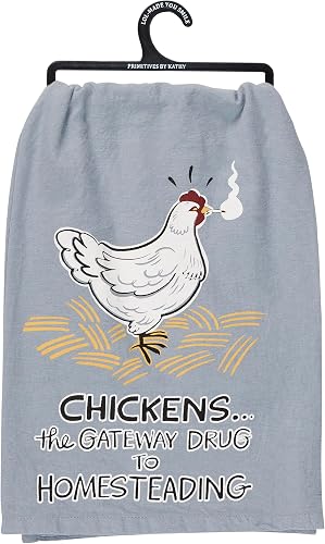 Primitives by Kathy Decorative Kitchen Towel, Chickens...The Gateway Drug to Hom