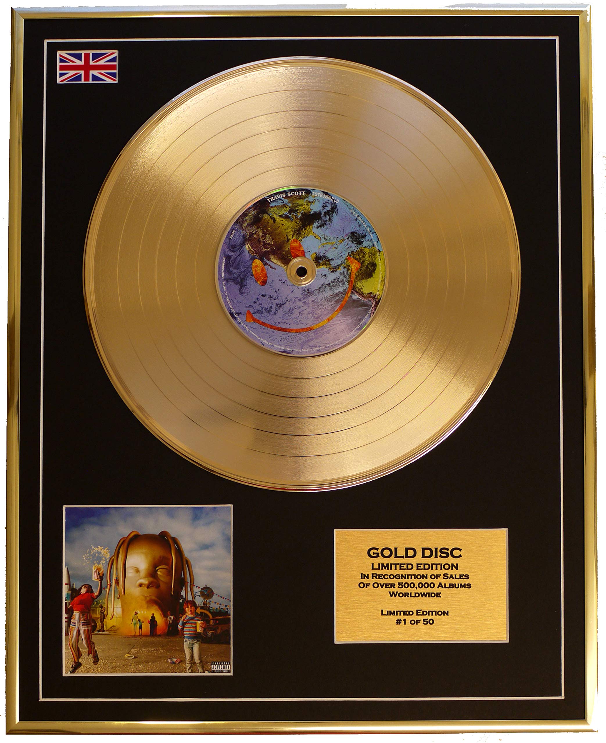 Everythingcollectible TRAVIS SCOTT/Goldene Schallplatte Record Limitierte Edition/ASTROWORLD