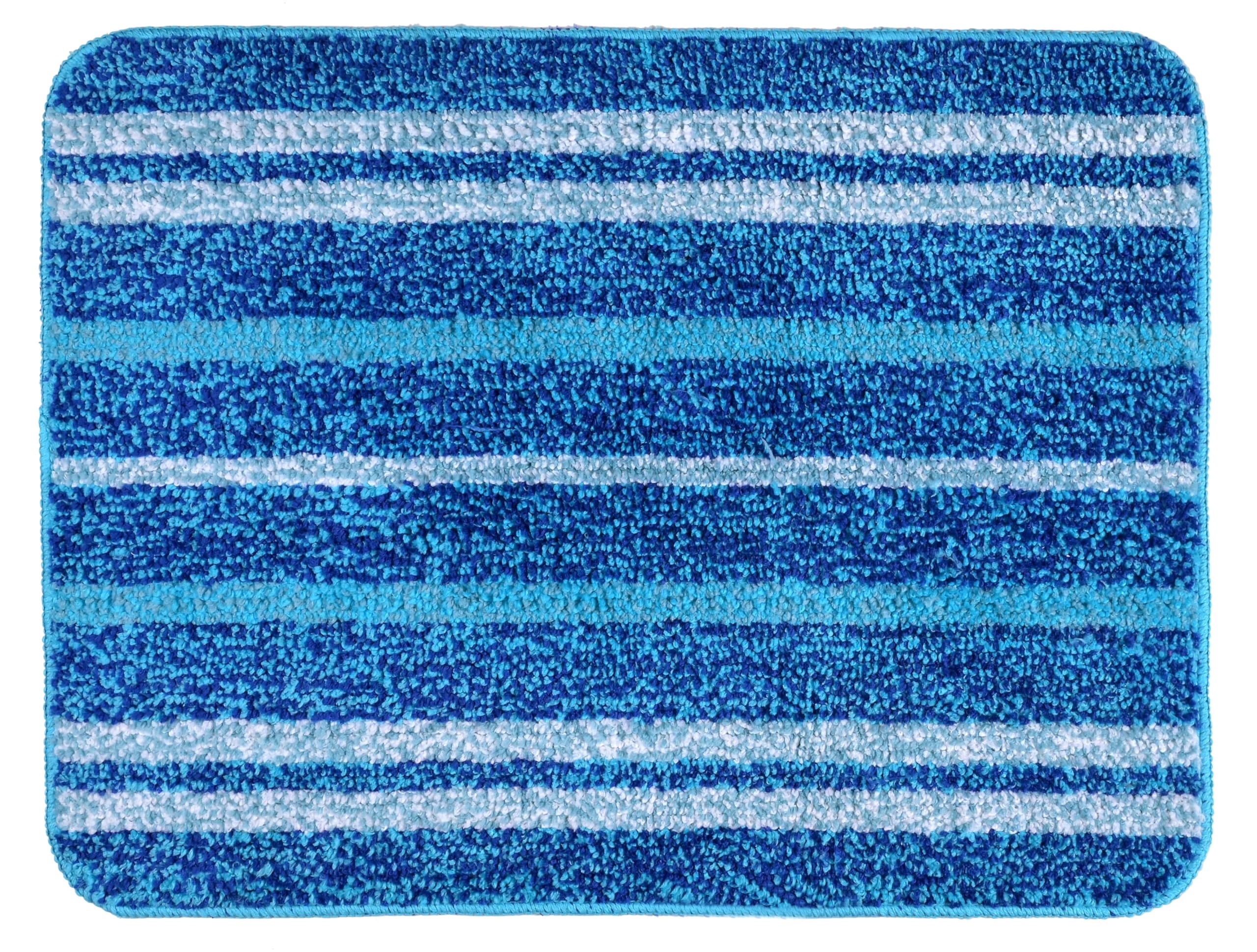 SOC-171 Soft Microfiber Mat 50x70cm (Blue), Fluffy, Highly Absorbent, Quick Dry, Nonslip, Washable, Suitable for high traffic area - bathroom, kitchen, door, living room, kids room.