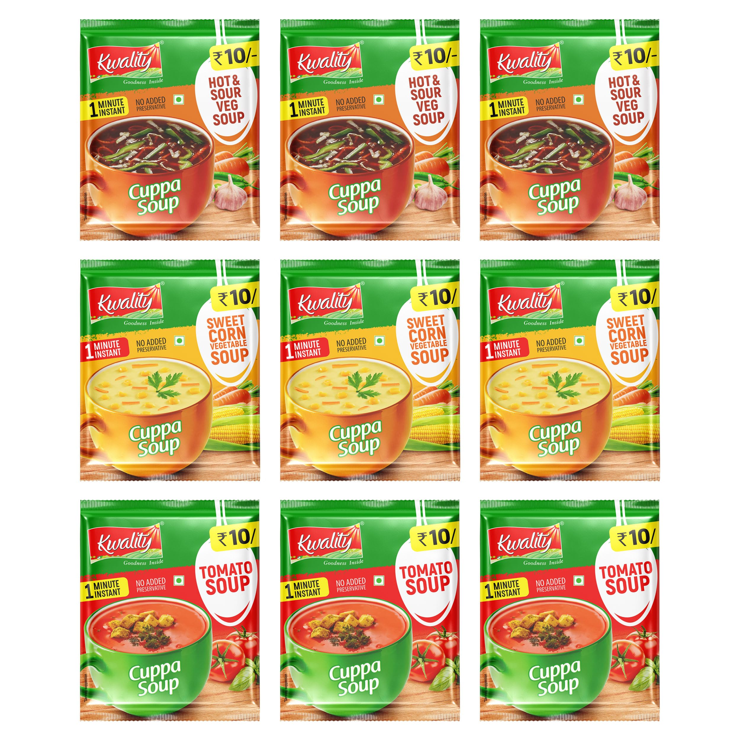 Kwality Combo soup Mix (Pack of 9) | Flavors of Tomato + Hot&sour + Sweet corn | Winter Treat Ready Mix | No Preservatives | No Hassle. (B0DBLYKJK1) Amazon Price History, Amazon Price Tracker