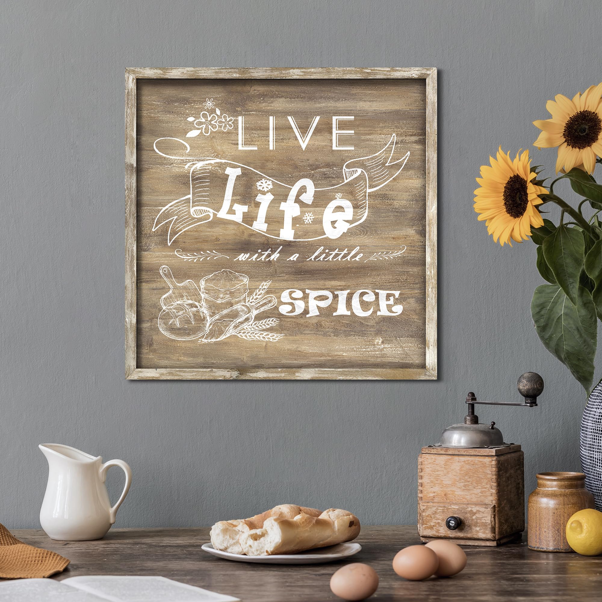 Amazon.com: Kitchen Wall Art Wood Picture: Kitchen Quote Live Life