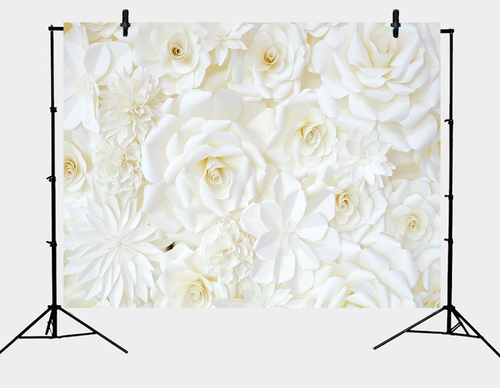 Flower Backdrop 8x6ft White Rose Floral Backdrop - Wedding Bridal ...
