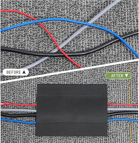 Miniatura 3 de WILLBOND Cable Grip - Cubierta para cables de piso, protector de cables para organización de cables solo para alfombras de oficina comercial (negro,