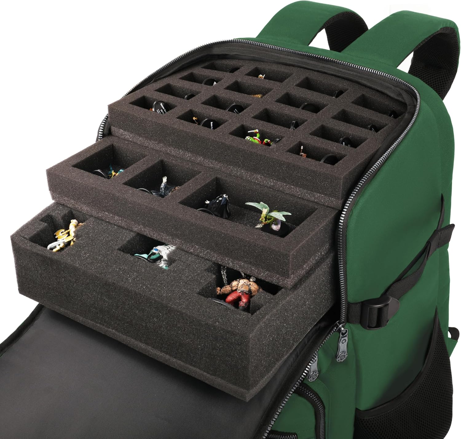ENHANCE Collector's Edition DnD Backpack - RPG DM Bag for Dungeons and Dragons - DnD Bag fits 6-8 Books, 18" Laptop/DM Screen Slot, Miniature Foam Trays, Accessory Pockets, Map Strap (Dragon Green)