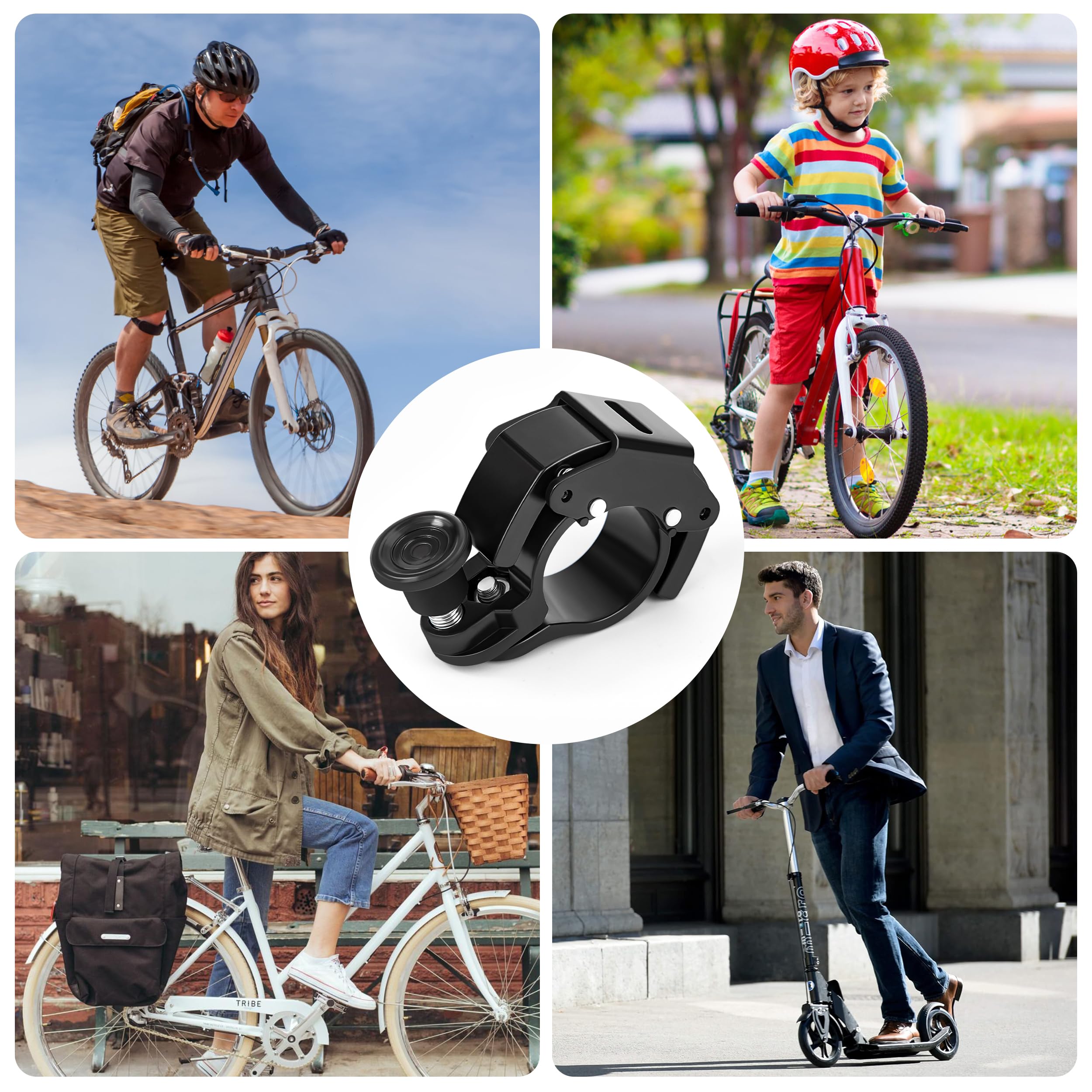 Campanello Mountain Bike Pianyi In Lega Alluminio Nero – Mini, Leggero, 75 DB, Per Manubri 22,2-22,8 Mm - 3