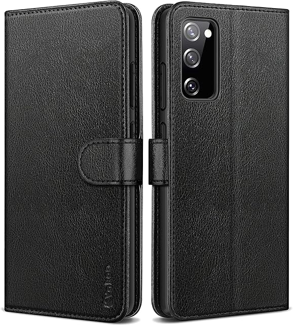 Vakoo Flip-Series for Samsung Galaxy S20 FE Case, Premium Leather Flip Protective Phone Cases with Card Holder and Kickstand (6.5 Inch) - Black