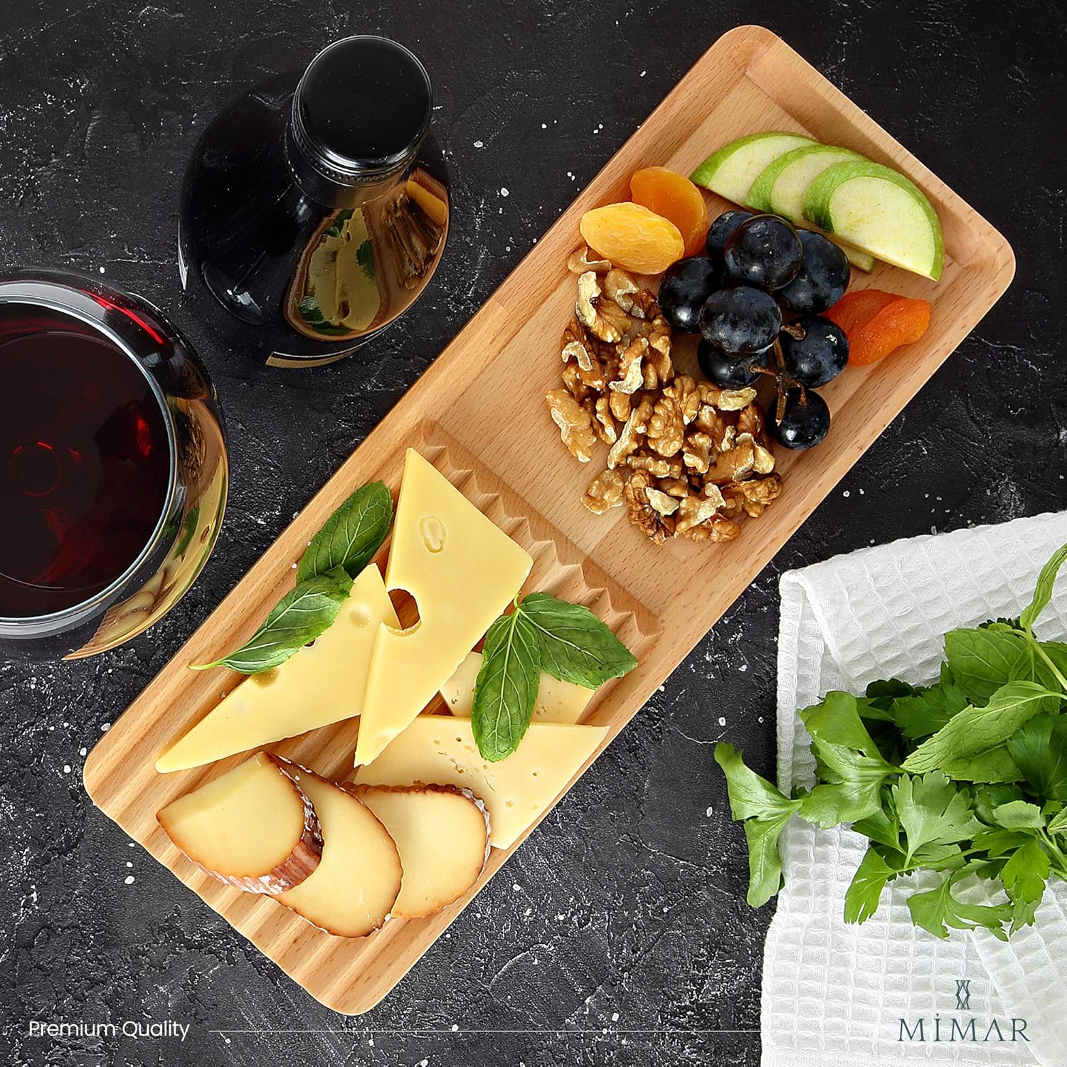 New Arrivals Cheese Board - Small Wooden Platter - MultiPurpose Beech Wood Serving Tray, Organic Coffee Boards - Gift Idea