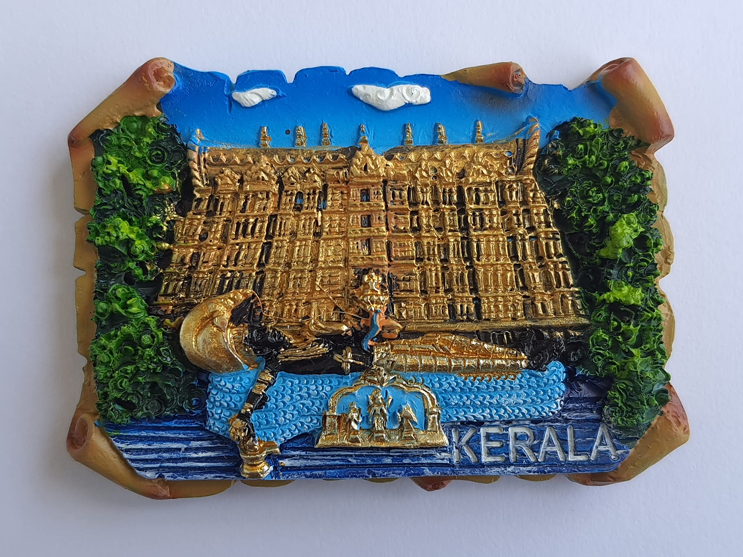 Buy ADSPL-Store, Indian Fridge Magnet of Anatha Padmanabha Temple,  Thiruvananthapuram, Kerala, India, Scroll Like Magnet in Resin, Size 3 x2  inches Approx Online at Low Prices in India - Amazon.in