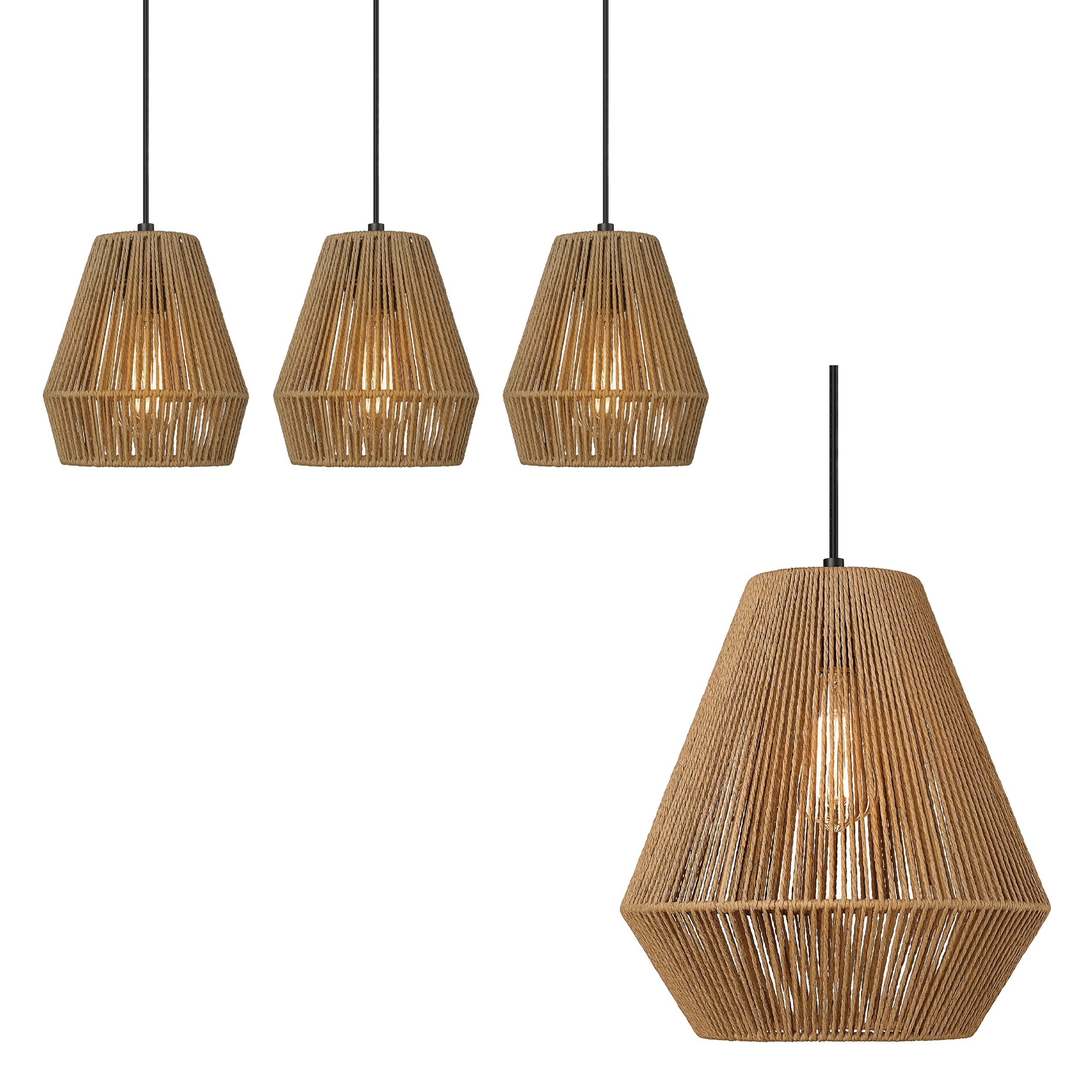 ELYONA 3 Pack 7 Woven Pendant Lights and Woven Pendant Lights with 12 Handwoven Rattan Basket Shade for Kitchen Island Farmhouse Dining Room Bar Bedroom Foyer Hallway ELYONA 3 Pack 7 Woven Pendant Lights and Woven Pendant Lights with 12 Handwoven Rattan Basket Shade for Kitchen Island Farmhouse Dining Room Bar Bedroom Foyer Hallway