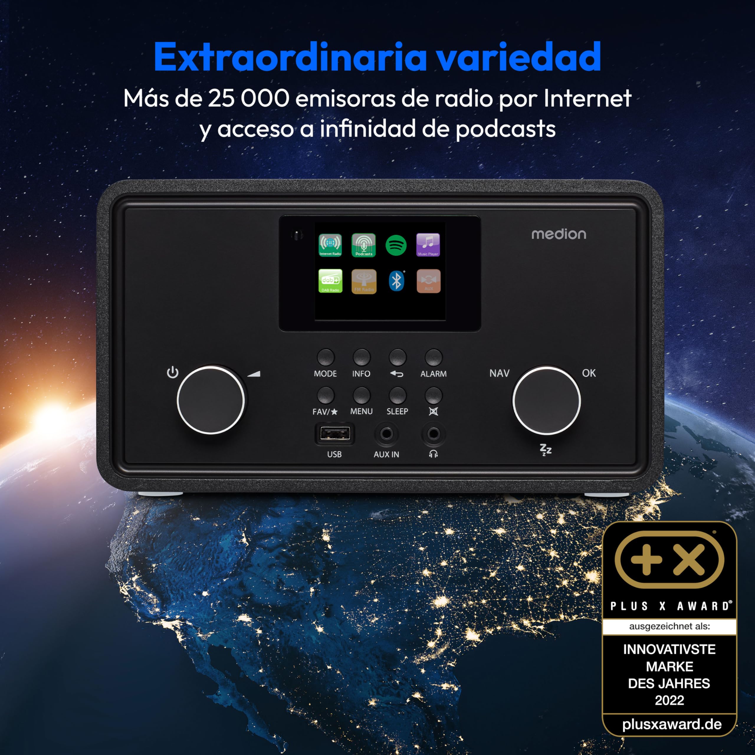 MEDION P85027 Radio por Internet Dab Plus FM Spotify Connect WLAN Bluetooth