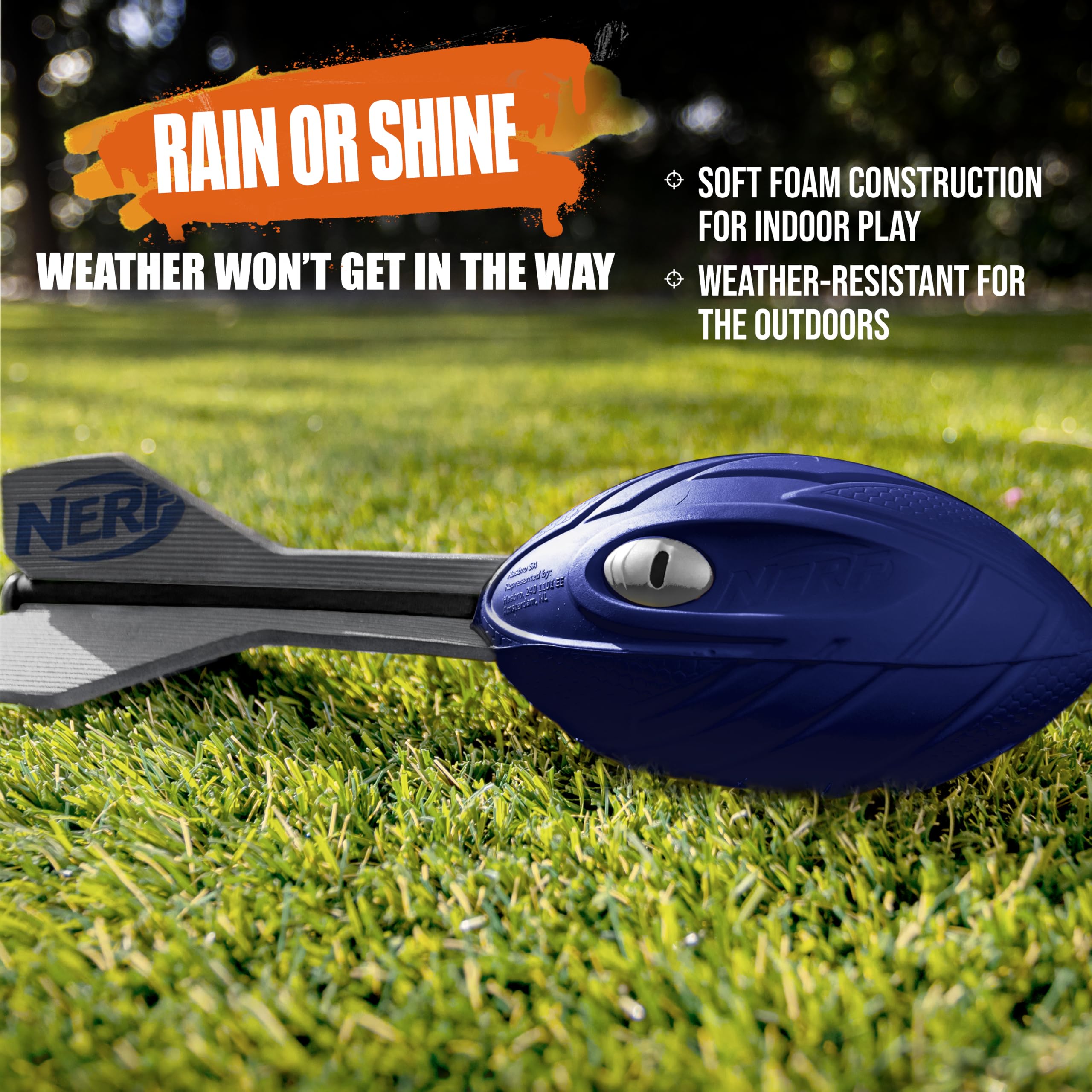 Nerf Vortex Aero Howler Foam Ball – Classic Long-Distance Football - Flight-Optimizing Tail - Hand Grip – Indoor and Outdoor Fun (Blue) view 5