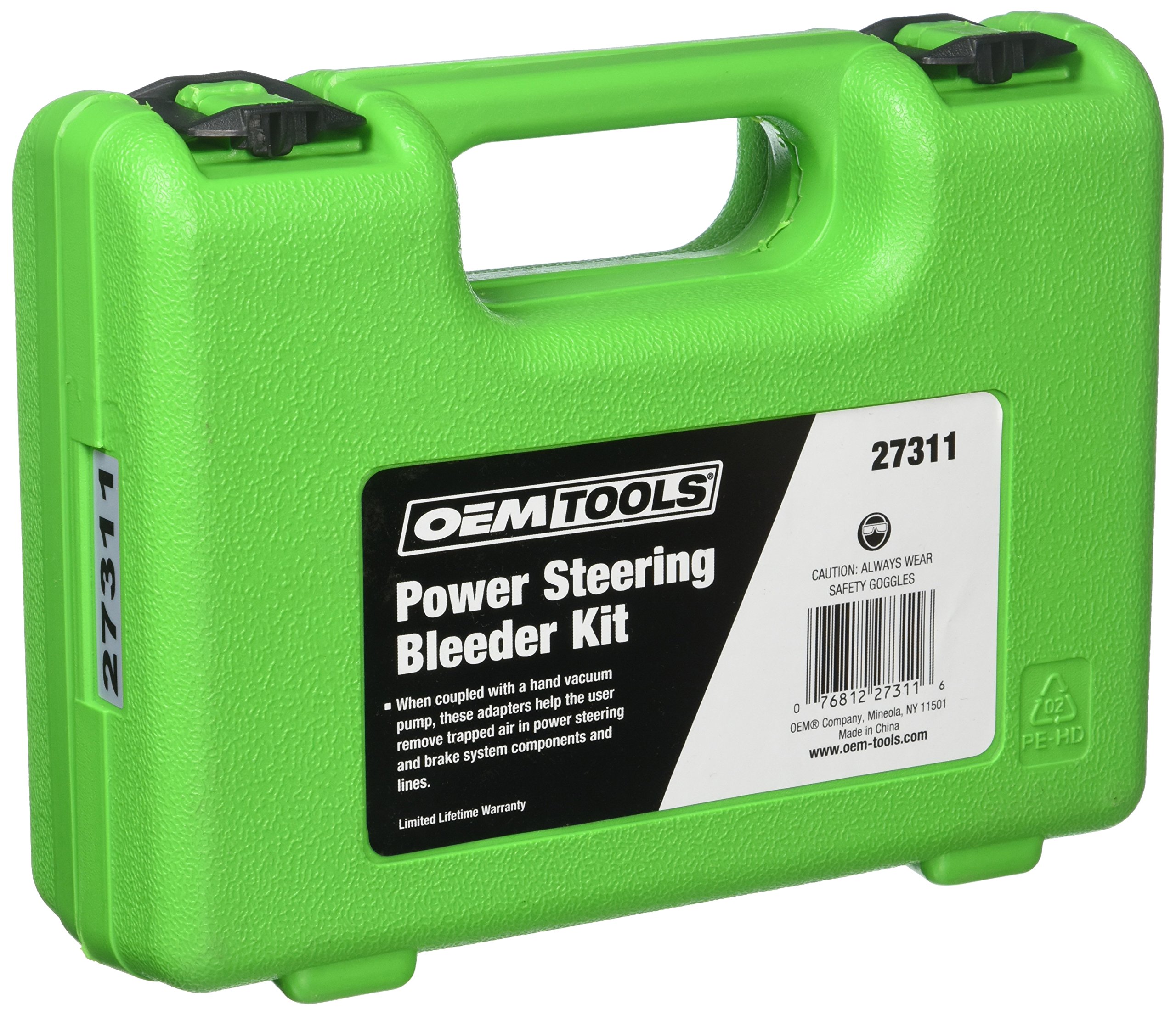 OEMTOOLS 27311 Power Steering and Brake Bleed Adapter Kit, Works w/Hand