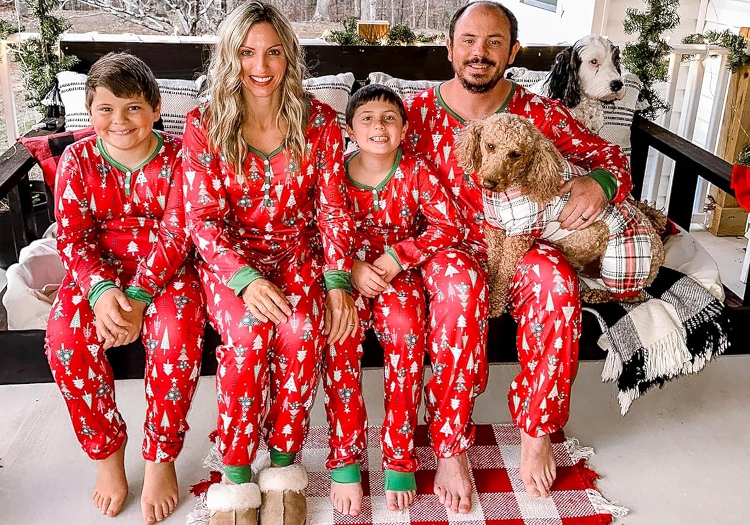 Ekouaer Christmas Pajamas for Family Matching Pj Sets Womens Mens Kids Pjs Long Sleeve Sleepwear Lounge Sets Outfits - Image 2